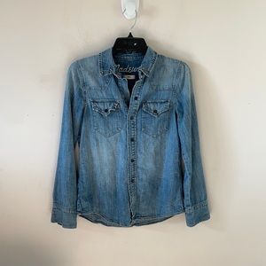 Madewell Chambray Denim Long Sleeve Top- Size S